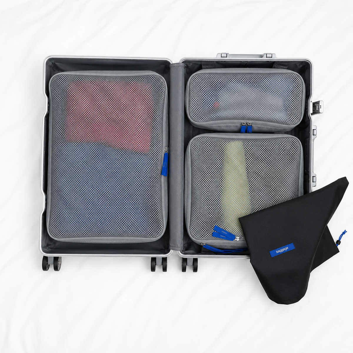 the original packing cube system — clear grey